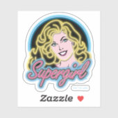 Sticker Supergirl Retro Neon Lights Graphic (Feuille)