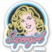 Sticker Supergirl Retro Neon Lights Graphic (Devant)