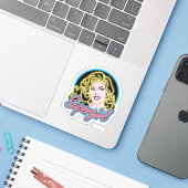 Sticker Supergirl Retro Neon Lights Graphic (Ordinateur portable avec iPhone)
