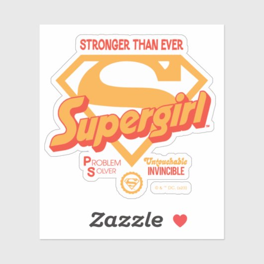 Sticker Supergirl Stronger Than Ever Retro Graphic (Feuille)
