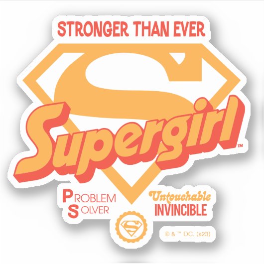 Sticker Supergirl Stronger Than Ever Retro Graphic (Devant)