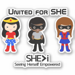 Sticker SUPERHERO Black Outline - United for SHE