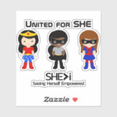 Sticker SUPERHERO Black Outline - United for SHE (Feuille)