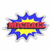 Sticker Superhero Kids Comic Book Nom personnalisé (Devant)