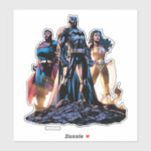 Sticker Superman, Batman et Wonder Woman Trinity (Feuille)