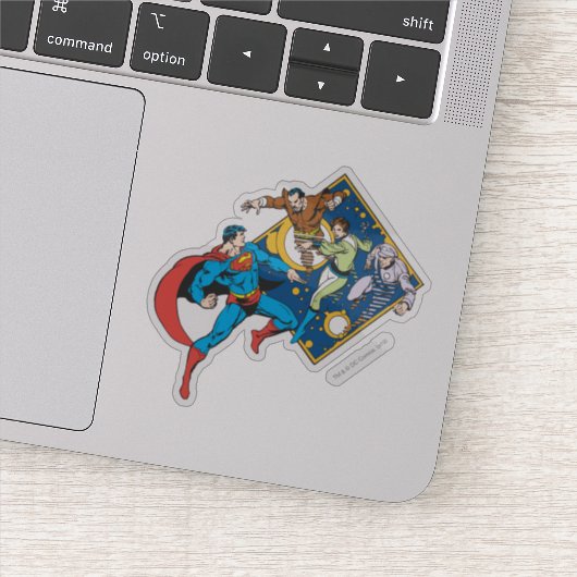 Sticker Superman combat les ennemis (Détail)