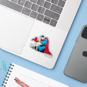Sticker Superman et Krypto (Ordinateur portable avec iPhone)