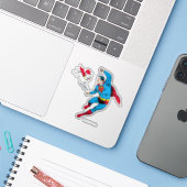 Sticker Superman et Krypto Flying (Ordinateur portable avec iPhone)