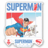 Sticker Superman et Krypto prennent l'avion (Devant)