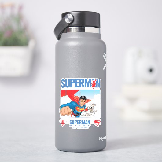 Sticker Superman et Krypto prennent l'avion (HydroFlask)