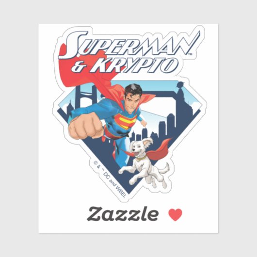 Sticker Superman & Krypto Soar (Feuille)