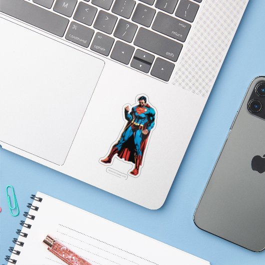 Sticker Superman - Main dans le poing (Ordinateur portable avec iPhone)