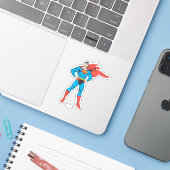 Sticker Superman Poing (Ordinateur portable avec iPhone)