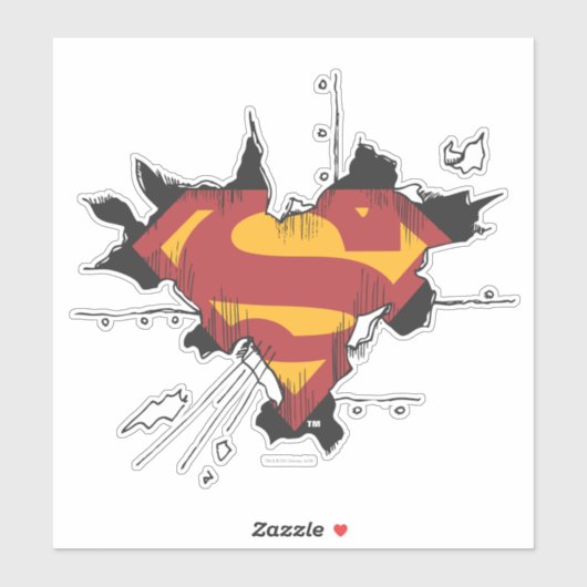 Sticker Superman S-Shield | Logo en métal cassé (Feuille)