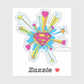 Sticker Superman Stylized | Pink with Hearts Logo (Feuille)