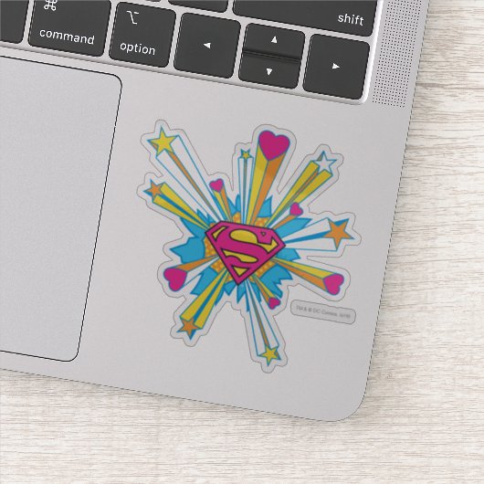 Sticker Superman Stylized | Pink with Hearts Logo (Détail)