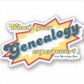 Sticker Superpuissance de la généalogie (Devant)
