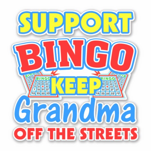 Sticker Support Bingo Grandma Car (Devant)