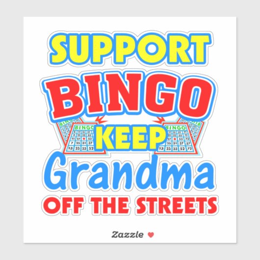 Sticker Support Bingo Grandma Car (Feuille)