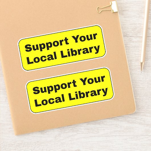 Sticker Support de votre bibliothèque locale - Jaune (Carnet)