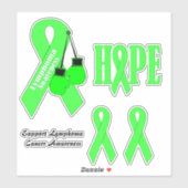 Sticker Support Lymphoma Cancer Sensibilisation autocollan (Feuille)