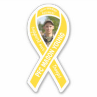 Support Nos Troupes Ruban Jaune Photo & Nom