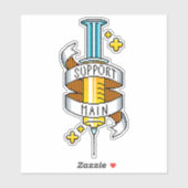 Sticker Support principal Gamer Jaune Pixel Art Syringe (Feuille)