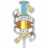 Sticker Support principal Gamer Jaune Pixel Art Syringe (Devant)