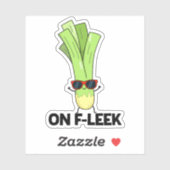 Sticker Sur Fleek Funny Veggie Leek Pun (Feuille)