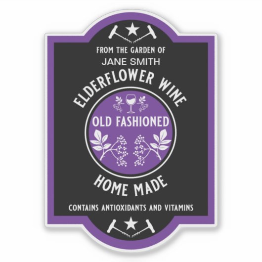 Sticker Sur mesure Fleur de sureau fait maison (Devant)