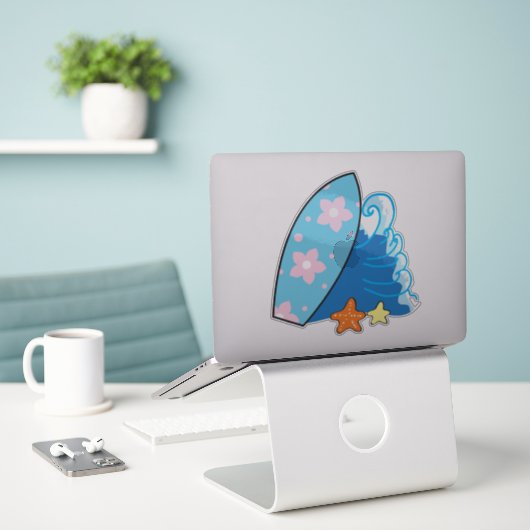 Sticker Surf (Ordinateur portable sur le bureau)