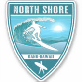 Sticker Surf Côte Nord Oahu Hawaii (Devant)