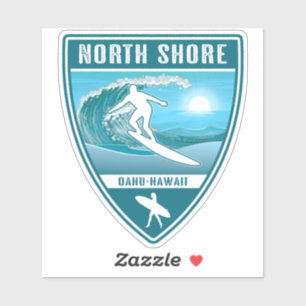 Sticker Surf Côte Nord Oahu Hawaii