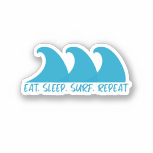 Sticker Surf de sommeil de manger répéter