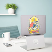 Sticker Surf Forever Skeleton Surfeur Mec Tropical (Ordinateur portable sur le bureau)