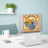 STICKER SURF LAGUNA BEACH CALIFORNIA (Ordinateur portable sur le bureau)