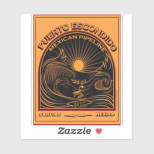 STICKER SURF MEXICAN PIPELINE PUERTO ESCONDIDO MEXICO