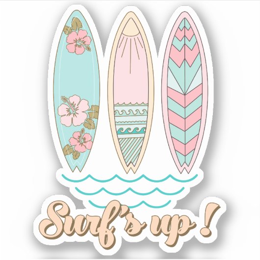Sticker Surf Up ! Surf Pastel Boho (Devant)