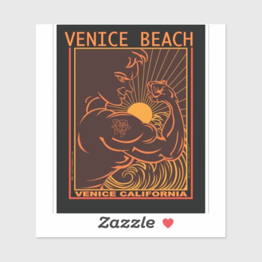 STICKER SURF VENICE BEACH CALIFORNIA (Feuille)