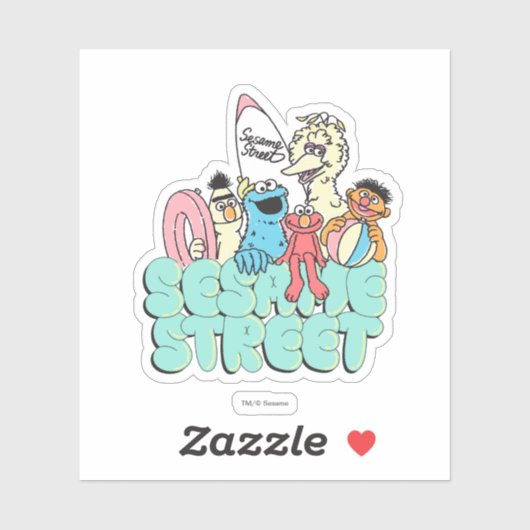 Sticker surf Vintage Sesame Street des années 90 (Feuille)