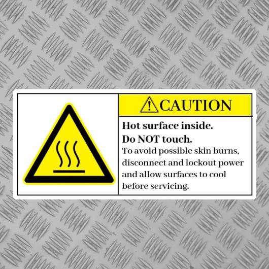 Sticker Surfaces chaudes de mise en garde à l'intérieur du