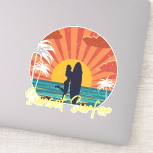 Sticker Surfer du coucher de soleil