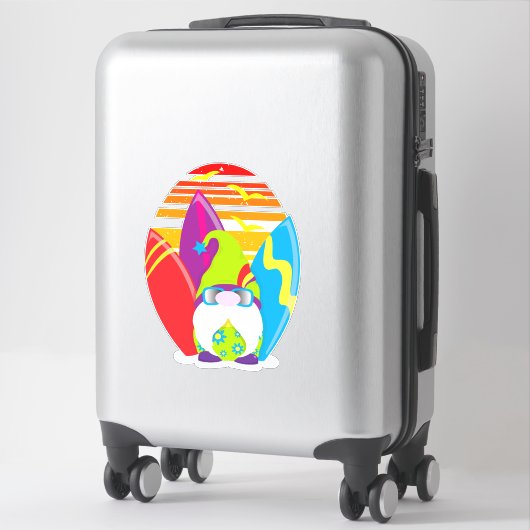 Sticker Surfer Gnome (Sur valise)