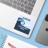 Sticker Surfer Plage Surf (Ordinateur portable avec iPhone)