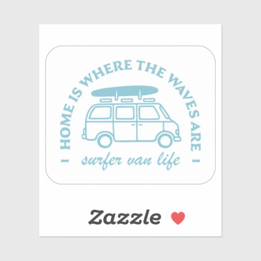 Sticker Surfer van life citations (Feuille)