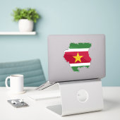 Sticker Suriname Flag (Ordinateur portable sur le bureau)