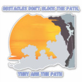 Sticker Surmonter Les Obstacles Inspirants Sur Le Vinyle D (Devant)