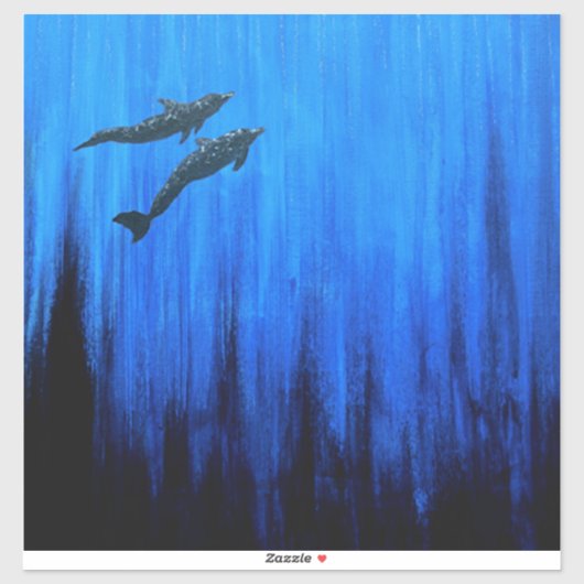 Sticker Surplombant les dauphins #2 (Feuille)