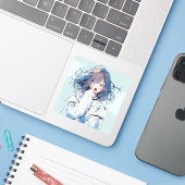 Sticker Surprise | 東京娘 GenerartiveAI シール (Ordinateur portable avec iPhone)