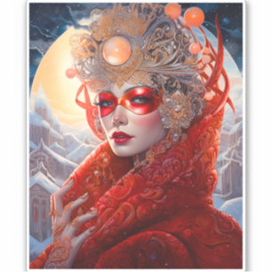 Sticker Surreal Lady Imaginaire Art